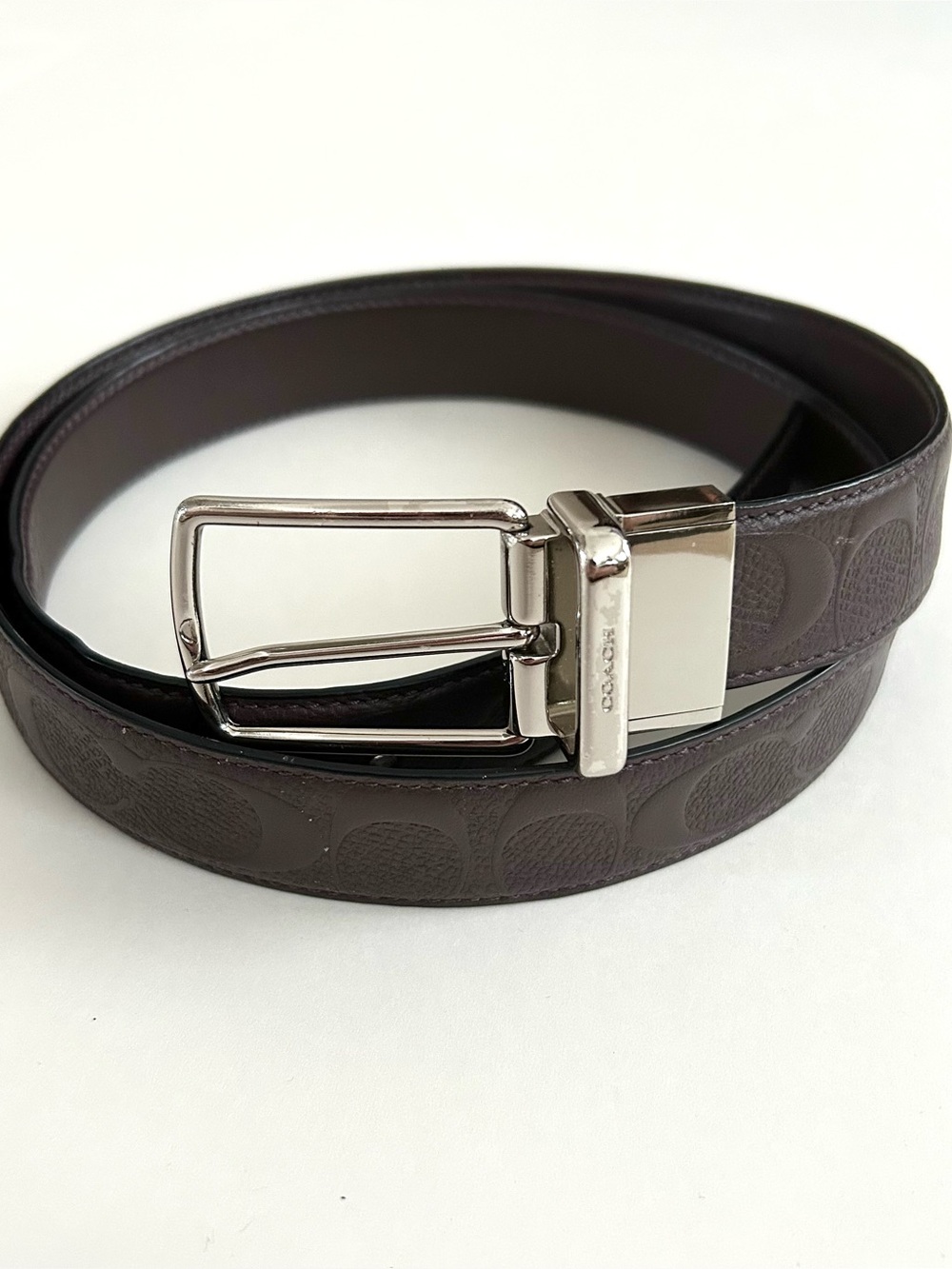 Coach Reversible Belt - Size 38 - Embossed Logo - Mens